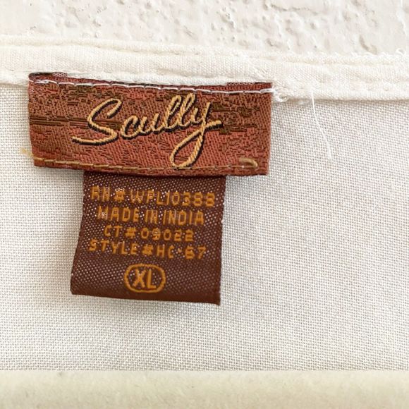 Scully Top Womens Extra Large Cream Heavy Embroidery Western Romantic Feminine - Picture 4 of 8